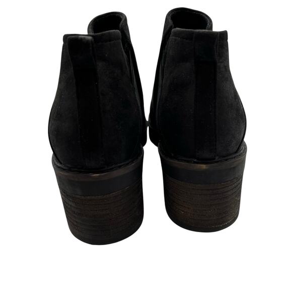 Crown Vintage Chelsea Size 11 Chunky Heel Ankle Boots Booties Black Slip On - Picture 4 of 15